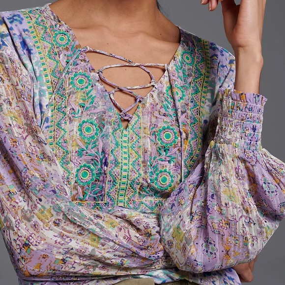 Anthropologie Odetta Embroidered Top - Picture 2 of 13
